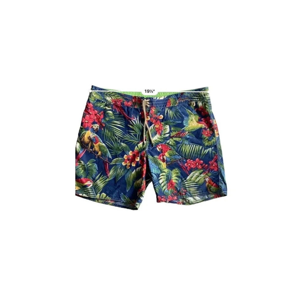 Polo Ralph Lauren Mens 7-1/4-Inch Classic-Fit Swim Trunks Size 38 Parrot Tropics